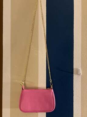Vera Italy Zelika pink
 Grained Leather Mini Bag Made in Italy